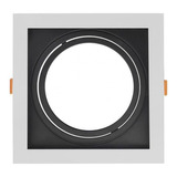 Spot Decor Quadrado Recuado Black + Decker Embutir Mr16 Gu10 Cor Preto Com Branco