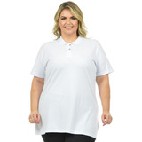 Camisa Polo Piquet Feminina Plus Size Fenomenal