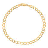 Pulsera Pulso Esclava Oro 14k Kilates Barbado 4.9mm 21cm