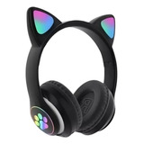 Fone Gatinho Sem Fio Com Led Bluetooth Infantil Meninas Gato