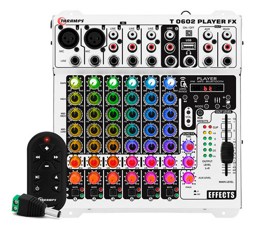 Mesa De Som Taramps T 0602 Com Player Fx Multicolor Mixer