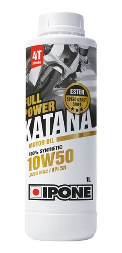 Aceite Sintetico Ipone 10 W 50 Katana Full Power Gaona Motos