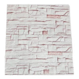 Lamina 3d Ladrillo Tipo Piedra Rosa Con Blanco Adhesivas 