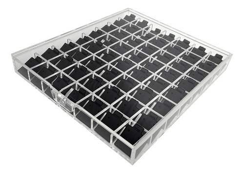 Caja Broquel Acrílico 3mm (56 Espacios) Incluye 56 Blister
