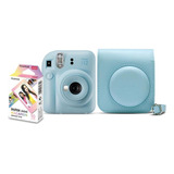 Kit Camera Instax Mini 12 Com 10 Filmes E Bolsa Azul Candy