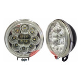 Faros Auxiliares Led X2 Redondos 12led 95mm Moto Cuatri Par