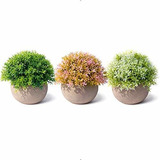 3 Paquetes De Mini Plantas Artificiales Arbustos Topiary Pla