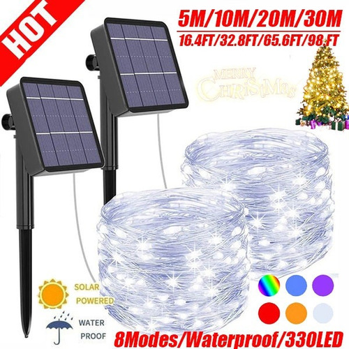 2 Unidades De Cadena De Luz Solar 300led Lámpara De Hadas So