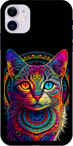 Funda Para Celular Diseño Gato Mandala Colores