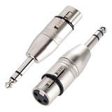 Lansensu Paquete De 2 Adaptadores Xlr Hembra A Trs De 1/4 Pu