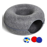 Cama Tunel Para Gatos De Interior Con 3 Juguetes, Resistente