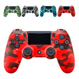 Controle Sem Fio Joystick Manete Compatível Com Console E Pc Cor Camuflado Vermelho Ps4