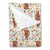 Highland Cow Floral Boho Retro Baby Blanket Regalo Niñas Ani