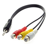 Cable De Audio Auxiliar 3.5 Mm Stereo A Rca Video 3 Hembra