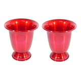 2 Vaso Tulipa M 28 Cm 10cores  Alumínio Festa Decoração Casa