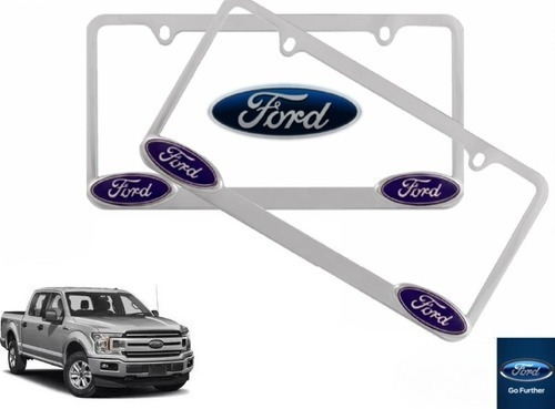 Par Porta Placas Ford F 150 5.0 2016 Original