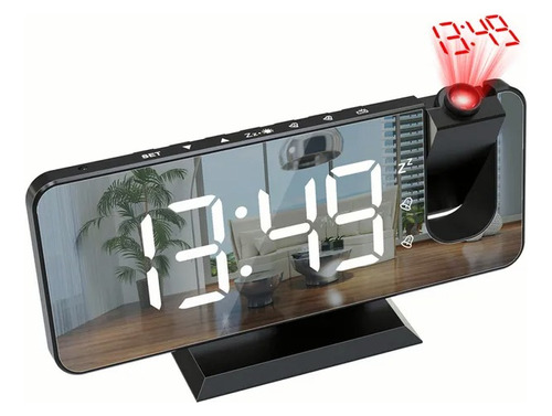 Reloj Despertador Led Con Radio, Proyector Y Pantalla Grande