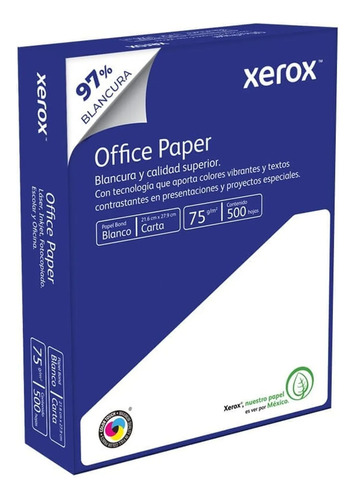 Papel Xerox Azul Bond Tamaño Carta Con 500 Hojas Blancas 