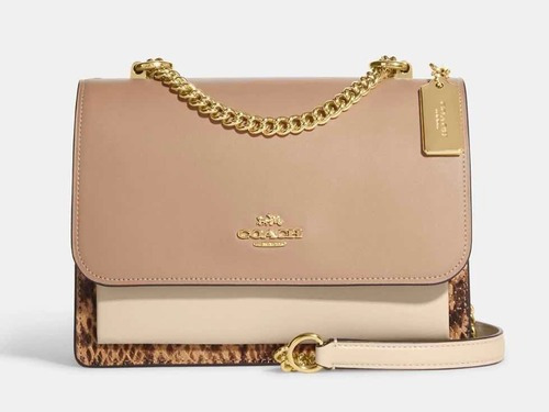 Bolsa Coach Original Klare Crossbody In Colorblock Signature Acabado De Los Herrajes Oro Color Beige Color De La Correa De Hombro Oro Diseño De La Tela Liso