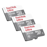 3 Sandisk Micro Sd 32gb Class10 Memory Card 100mb/s Original