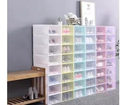 Zapatera Colores Plástico 100 Cajas Apilable Armable Closet 