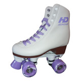 Patines Quad Artistico Blanco Ruedas Lila