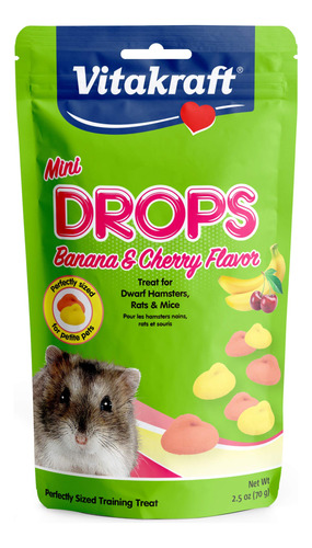 Vitakraft Drops Mini Banana & Cherry Sabor Hamster, Rata Y R