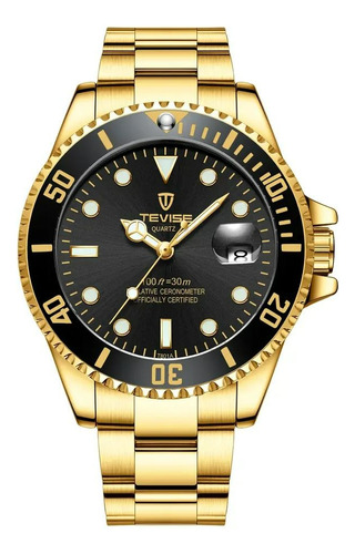 Reloj Tevise T801 Submariner Movimiento Quartz Japones