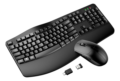 Teclado Y Mouse Inalambricos, Teclado Ergonomico Inalambrico