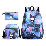 Mochila Escolar Estampada Para Sanrio Kuromi Cinnamoroll Color B