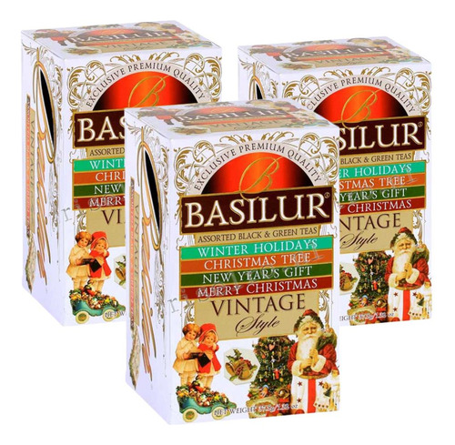 Pack Te Basilur 3 Cajas Vintage Style De 25 Bolsas C/u