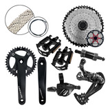 Kit Relação Mtb 1x10 Peça Bicicleta K7 11x46 C/ Pedal +brind