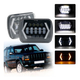 Par Faros Led 5x7 Jeep Yj Cherokee Xj Drl Blanco / Ambar