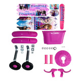 Kit Montagem Frozen Bicicleta Infantil Rodinhas Manoplas 16