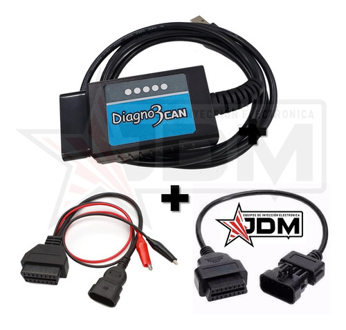 Scanner Diagno3 + Chevrolet 10 Pines + Fiat 3 Pin - Jdm