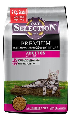 Alimento Cat Selection Premium Adulto X 10+2 Kg