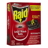 Raid Doble Control, Cebos Grandes Para Cucarachas, 8 Ct Paq