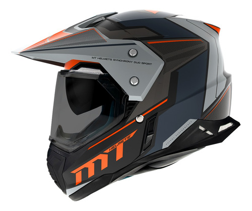 Casco Mt Moto Synchrony Adventure Patrol B4 Naranja Brillo