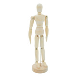 Boneco Madeira Articulado 14cm Desenho Enfeite Decoracao