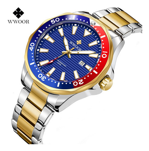 Reloj De Lujo Impermeable De Cuarzo Para Hombre Wwoor Color Del Fondo Azul