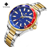 Reloj De Lujo Impermeable De Cuarzo Para Hombre Wwoor Color Del Fondo Azul