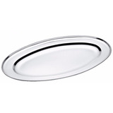 Kit 15 Bandeja Travessa Aço Inox Porção Oval Batata Salada