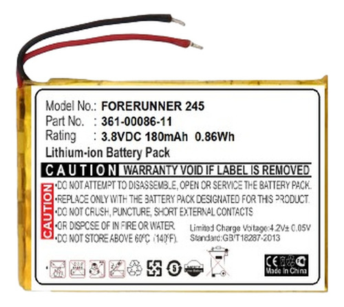 Bateria 361-00086-11 Compativel Com Forerunner 245 