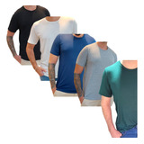 Kit 5 Camiseta Tshirt Modal Liocel Anti Odor Print Rip Tecno