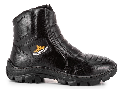 Bota Motoqueiro Couro Impermeável Resistente Motoboy Oferta;