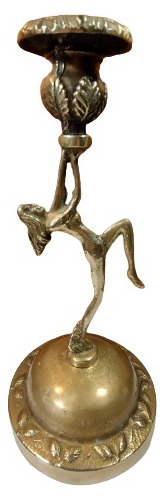 Antigo  De Castiçal Em Bronze Figura De Mulher - R 11796