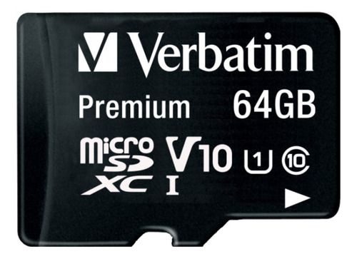 Memoria Micro Sd C/ Adaptador 64gb Verbatim Negra Megasoft 