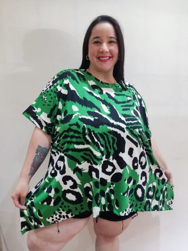 Remeron Oversize Modal Con Tajo Talle Especial Mujer