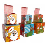 12 Caja Cubo Navidad Bombones Caramelos Regalos 6x6x6 