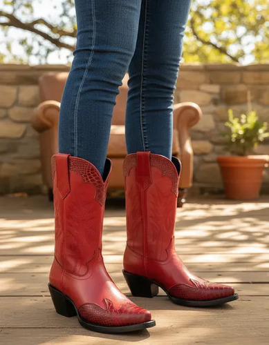 Botas Vaqueras Dama Horsag En Piel 100% Original Puntal | Meses sin interés